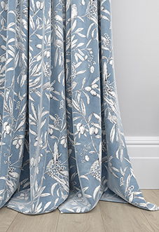Aviary Velvet, Denim - Made to Measure Curtain